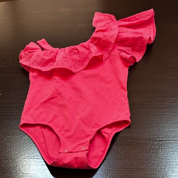 Pink Ruffled One-Shoulder body. - Picture 2 of 6